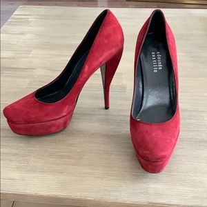 NEW Edmundo Castillo Red Suede Pumps